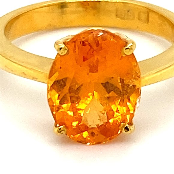 Mandarin Spessartine 4.00ct Solid 22K Gold Ring - Picture 7 of 7